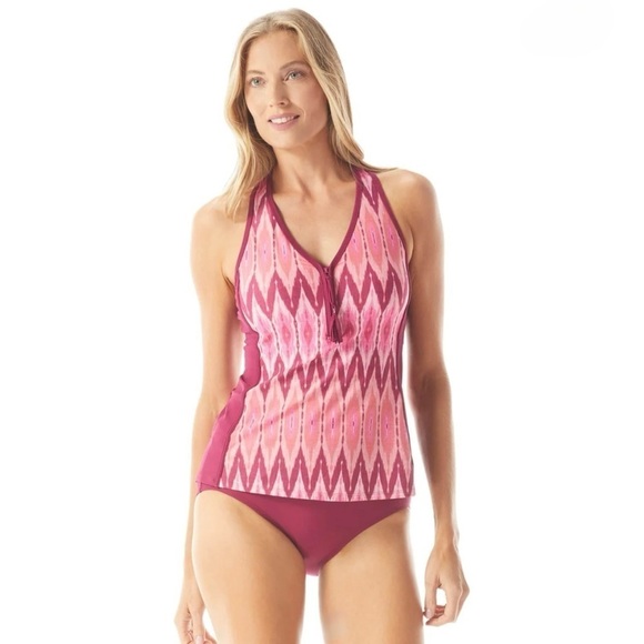 Beach House Women's Size 10 Desert Stripe Erinna Tankini Top Abstract Modest - Picture 1 of 10